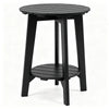 2-Tier Eucalyptus Wood Outdoor Side Table, Black