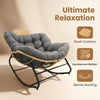 Papasan Oversized Rattan Egg Rocking Chair, Dark Grey