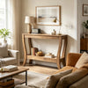 Rustic Long Console Table with Adjustable Feet