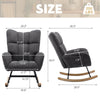 Teddy Fleece Wingback Glider Rocker with Side Storage Pocket, Grey