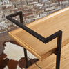Industrial Rolling Bar Cart with Wood Shelves