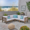 5-Piece Outdoor Sectional Sofa Set – Modular Acacia Wood Patio