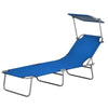 Folding Reclining Lounge Chair with Adjustable Awning