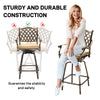 Cast Aluminum Swivel Bar Stools, Grid Back (Set of 2)