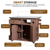 Extendable Outdoor Kitchen Island — Solid Wood