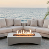 Concrete Propane Fire Pit Table — 56", 50,000 BTU, Rectangular, Light Grey