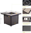 5-Piece Outdoor Furniture Set with 32'' Square Ceramic Tile Tabletop 50,000 BTU CSA Approved Fire Pit,4 Rocking Patio, Custom