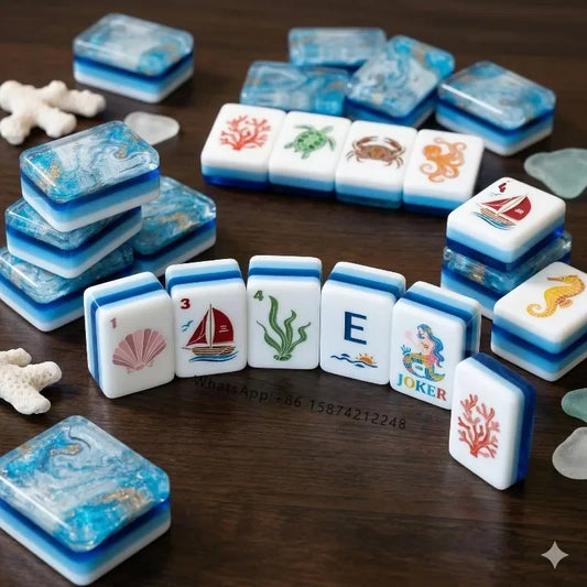 American Mahjong Set — Ocean Mermaid, Foldable, 160 Tiles