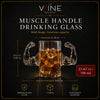 Muscle Handle Drinking Glass, 1 Piece, 23.67 oz Clear Borosilicate Glass