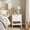 Pine 2-Drawer Nightstand & End Side Table, White