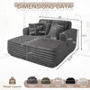 56" Grey Faux Fur Deluxe Chaise Lounge, Cushioned