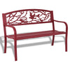 Cast Iron & Steel Outdoor Garden Bench with Armrests
