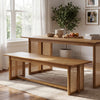 Rubberwood Dining Bench with Woven Rattan Seat