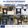 16-Inch HDPE Round Outdoor Side Table for Patio, Porch or Poolside
