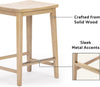 Blonde Rubberwood Counter Height Bar Stool, Set of 2