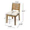 Acacia Wood 7-Piece Outdoor Dining Set with Cushions, Teak Finish