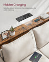 70-Inch Rustic Console Table with Built-In Outlet and Shelves