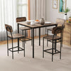 Counter Height Industrial Dining Table Set, 36x36 with 4 Bar Stools