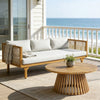 Outdoor Wicker Loveseat — 2 Piece Patio Set, Light Gray Rope Back