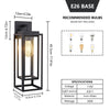 18-Inch Satin Black Outdoor Wall Lantern