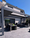 Modern Outdoor Furniture Bioclimatique Pergolas Sun Shade Retractable Louvered Gazebo Backyard Aluminum Pavilion with LED Light