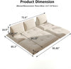 Beige Microfiber Sectional Sofa Daybed With Ottoman-1