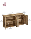 Honey Brown Buffet Sideboard with 4 Doors