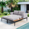 Modern Metal Daybed with Wood Accents