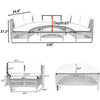 5-Piece Outdoor Sectional Sofa Set, PE Rattan, Beige