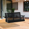 Two-Seater Patio Swing Chair with Cup Holders, Black