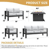 Aluminum 5 Piece Patio Set with 55,000 BTU Fire Pit Table