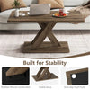 Rustic Brown Geometric Coffee Table, 37.5"