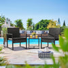 Black All-Weather Wicker Patio Conversation Set, 3-Piece
