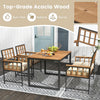 4-Piece Patio Dining Set with 47-Inch Acacia Table