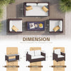 4-Piece Rattan Patio Conversation Set with Beige Cushions