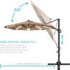 10 ft Solar LED Cantilever Patio Umbrella with Cross Base