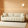 Cream Chenille Sleeper Sofa with Hidden Storage
