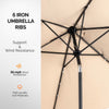 9 ft Solar LED Patio Umbrella with Tilt and Crank
