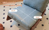 Upholstered Glider Rocking Chair, Solid Wood Frame – Blue