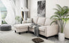 78-Inch Beige Linen Sectional Sofa with Storage