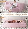 Powder Pink Contemporary Foldable Sleeper Sofa