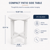 16-Inch HDPE Round Outdoor Side Table for Patio, Porch or Poolside