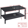 Wicker Coffee Table with Storage Shelf