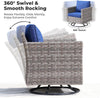 Nine Piece Outdoor Wicker Sofa Set With Fire Pit