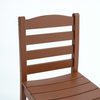 Set of 2 Brown HDPE Armless Outdoor Dining Chairs, Modern Slat