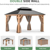 11x13 Wood Gazebo With Durable Outdoor Galvanized Steel Roof Netting