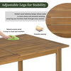 Farmhouse 5-Piece Outdoor Acacia Wood Dining Set for 4, Rustic Patio