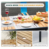 7-Piece Acacia & Wicker Patio Dining Set with Umbrella Hole
