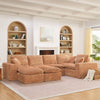 Modern Boucle L-Shaped Sectional Sofa with Two Moveable Ottomans,