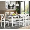 Solid Wood 7-Piece Dining Set with 6 X-Back Chairs